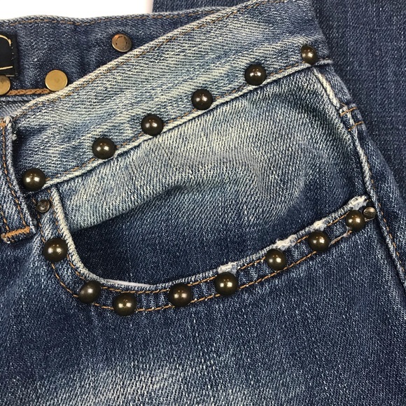 Just Cavalli Italy Studded Flare Leg Jeans Embellished Italy 30 - Picture 2 of 12